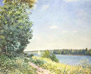 Alfred Sisley - Normandy, the water path, in the evening at Sahurs