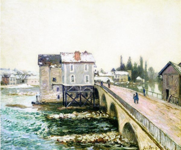 The Bridge and Mills of Moret, Winter's Effect