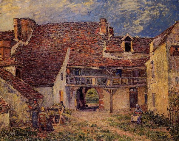 Courtyard of a Farm at Saint-Mammes  1884