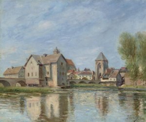 Le pont et les moulins de Moret sur Loing