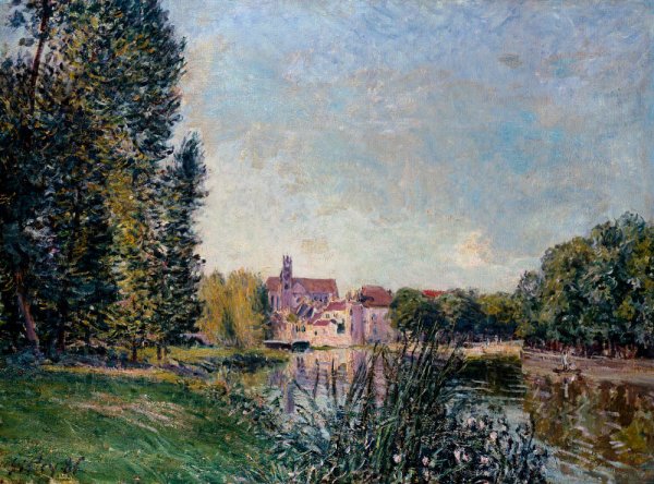 Loing River and Church at Moret