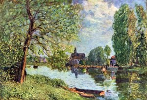 River landscape Moret-sur-Loing