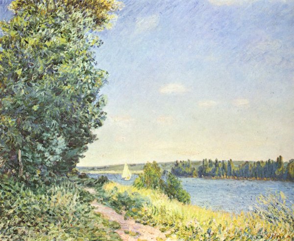 Normandy, the water path, in the evening at Sahurs