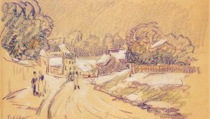 Early Snow at Louveciennes I